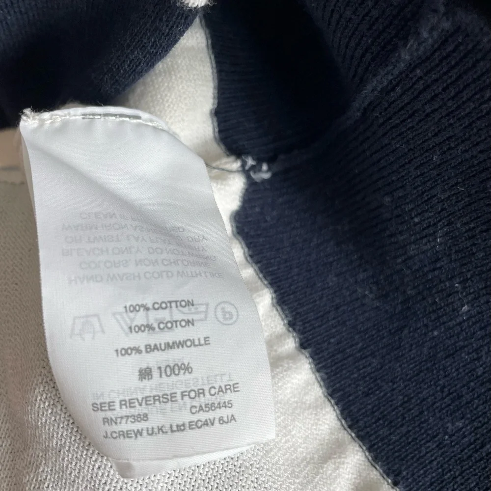 J. Crew Navy and White Striped Shirt Size Small